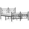 Stella Homewares Metal Bed Frame without Mattress with Footboard Black 135x190 cm