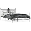 Stella Homewares Metal Bed Frame without Mattress with Footboard Black 135x190 cm