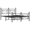 Stella Homewares Metal Bed Frame without Mattress with Footboard Black 135x190 cm