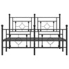 Stella Homewares Metal Bed Frame without Mattress with Footboard Black 135x190 cm