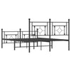 Stella Homewares Metal Bed Frame without Mattress with Footboard Black 135x190 cm