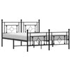 Stella Homewares Metal Bed Frame without Mattress with Footboard Black 150x200 cm