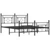 Stella Homewares Metal Bed Frame without Mattress with Footboard Black 150x200 cm