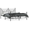 Stella Homewares Metal Bed Frame without Mattress with Footboard Black 150x200 cm