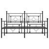 Stella Homewares Metal Bed Frame without Mattress with Footboard Black 150x200 cm
