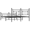 Stella Homewares Metal Bed Frame without Mattress with Footboard Black 150x200 cm