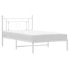 Stella Homewares Metal Bed Frame without Mattress with Headboard White 107x203 cm King Single