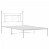 Stella Homewares Metal Bed Frame without Mattress with Headboard White 107x203 cm King Single