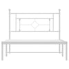 Stella Homewares Metal Bed Frame without Mattress with Headboard White 107x203 cm King Single
