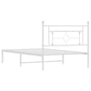 Stella Homewares Metal Bed Frame without Mattress with Headboard White 107x203 cm King Single