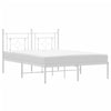 Stella Homewares Metal Bed Frame without Mattress with Headboard White 135x190 cm