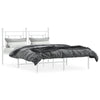 Stella Homewares Metal Bed Frame without Mattress with Headboard White 135x190 cm