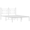 Stella Homewares Metal Bed Frame without Mattress with Headboard White 135x190 cm