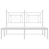Stella Homewares Metal Bed Frame without Mattress with Headboard White 135x190 cm