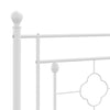 Stella Homewares Metal Bed Frame without Mattress with Headboard White 135x190 cm