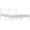 Stella Homewares Metal Bed Frame without Mattress with Headboard White 150x200 cm