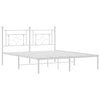 Stella Homewares Metal Bed Frame without Mattress with Headboard White 150x200 cm