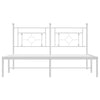 Stella Homewares Metal Bed Frame without Mattress with Headboard White 150x200 cm