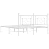 Stella Homewares Metal Bed Frame without Mattress with Headboard White 150x200 cm