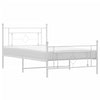 Stella Homewares Metal Bed Frame without Mattress with Footboard White 107x203 cm King Single