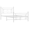 Stella Homewares Metal Bed Frame without Mattress with Footboard White 107x203 cm King Single