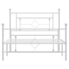 Stella Homewares Metal Bed Frame without Mattress with Footboard White 107x203 cm King Single