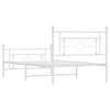 Stella Homewares Metal Bed Frame without Mattress with Footboard White 107x203 cm King Single