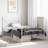 Stella Homewares Metal Bed Frame without Mattress with Footboard White 107x203 cm King Single