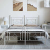 Stella Homewares Metal Bed Frame without Mattress with Footboard White 150x200 cm