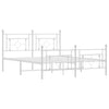 Stella Homewares Metal Bed Frame without Mattress with Footboard White 150x200 cm