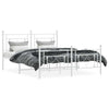 Stella Homewares Metal Bed Frame without Mattress with Footboard White 150x200 cm