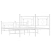 Stella Homewares Metal Bed Frame without Mattress with Footboard White 150x200 cm