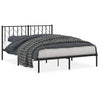 Stella Homewares Metal Bed Frame without Mattress with Headboard Black 150x200 cm