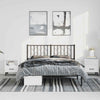 Stella Homewares Metal Bed Frame without Mattress with Headboard Black 150x200 cm