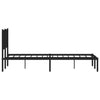 Stella Homewares Metal Bed Frame without Mattress with Headboard Black 150x200 cm