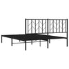 Stella Homewares Metal Bed Frame without Mattress with Headboard Black 150x200 cm