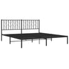 Stella Homewares Metal Bed Frame without Mattress with Headboard Black 183x203 cm King