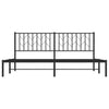 Stella Homewares Metal Bed Frame without Mattress with Headboard Black 183x203 cm King