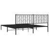 Stella Homewares Metal Bed Frame without Mattress with Headboard Black 183x203 cm King