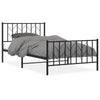 Stella Homewares Metal Bed Frame without Mattress with Footboard Black 107x203 cm King Single