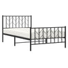 Stella Homewares Metal Bed Frame without Mattress with Footboard Black 107x203 cm King Single