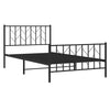 Stella Homewares Metal Bed Frame without Mattress with Footboard Black 107x203 cm King Single