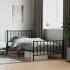 Stella Homewares Metal Bed Frame without Mattress with Footboard Black 107x203 cm King Single