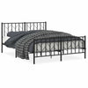 Stella Homewares Metal Bed Frame without Mattress with Footboard Black 150x200 cm