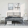 Stella Homewares Metal Bed Frame without Mattress with Footboard Black 150x200 cm