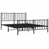 Stella Homewares Metal Bed Frame without Mattress with Footboard Black 150x200 cm