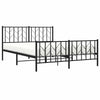 Stella Homewares Metal Bed Frame without Mattress with Footboard Black 150x200 cm