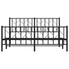 Stella Homewares Metal Bed Frame without Mattress with Footboard Black 150x200 cm