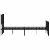 Stella Homewares Metal Bed Frame without Mattress with Footboard Black 150x200 cm