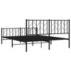 Stella Homewares Metal Bed Frame without Mattress with Footboard Black 150x200 cm